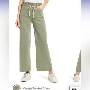 NWT Paige Carly Pant - Vintage Ivy Green 25 wide leg